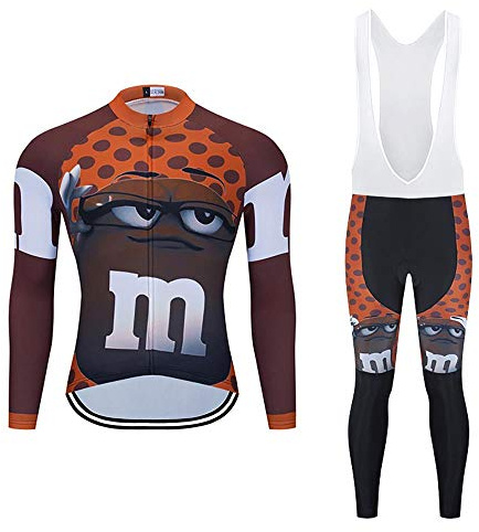 Radtrikot + Hose für Herren, langärmlig, für Radsport, gepolstert, für Fahrrad, Mountainbike, Sport, atmungsaktiv, bequem