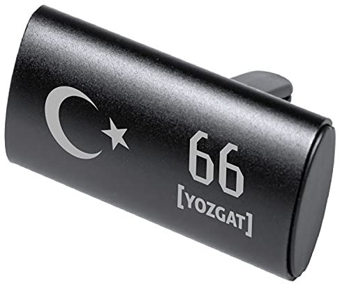 aina Auto-Lufterfrischer mit Zitrusduft, Aluminium, Schwarz, Türkei Flagge 66 Yozgat