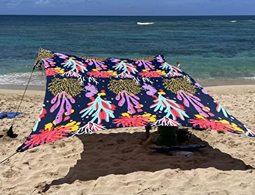 Neso Zelte Grande Beach Zelt, 2,1 m hoch, 2,8 m (9 ft) x 2,8 m (9 ft), Verstärkte Ecken und Kühlfach(Color) (Rette das Riff)