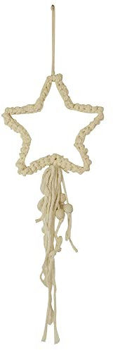 zeitzone Makramee Stern Anhänger Baumwolle 16cm Boho Christbaumschmuck Weihnachtsdeko