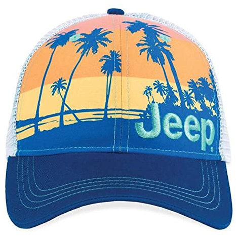 Jeep Beach Sunset Twill Mesh Back Hat Blau