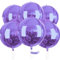 PartyWoo Purple Foil Balloons, 6 pcs Pearl 22 inch Giant 4D and Ribbon, Large Mylar Decor, Purple-9464, Round