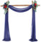 Querbehang 70 * 550cm, Hochzeitsbogen Vorhang Deko, Hochzeit Vorhang Chiffon Stoff, Vorhänge Hochzeit Bogen, Vorhang Organza Stoff Tüll Dekorationen Party Hintergrund Traubogen Dekostoff (Navy Blau)