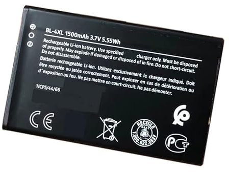 Backupower Ersatz 3.7V 1500mAh 5.55WH BL-4XL BL4XL Akku Kompatibel mit Nokia 6300 3.7V 1500mAh