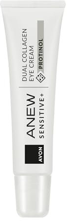 Avon Anew Sensitive+ Dual Collagen Augencreme, 15 ml, geeignet für empfindliche Haut, enthält hautberuhigende Wirkstoffe zur Steigerung des Kollagens, tierversuchsfrei