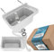 Lavandino da Camera con Ripiano Lavabo Commerciale Industriale Profondo Esterno Giardino Garage Lavanderia Bagno Fabbrica 60 x 34 x 21 cm Bianco Polipropyleno Vasca Singola