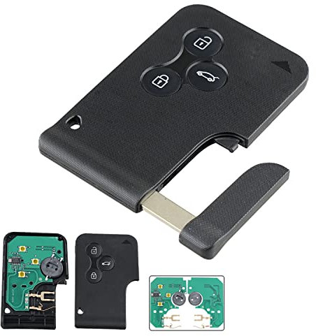 AULESSE Coque Clé pour Ren-Ault - Clé de Voiture Télécommande 3 Boutons pour Ren-Ault Megane 2 Scenic 2 Clio 3 électronique à Programmer Carte Vierge 433 MHz avec transpondeur ID46 PCF7947