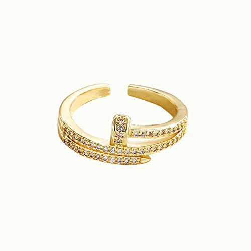 Bysonglezai Ringe Damen Ring Herren Schmuck Frauen Geschenk Einstellbare Nagelringe Für Frauen Hip Hop Punk Stil Zirkonia Öffnen Fingerring Schmuck Nagelringe Einstellen