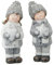 Cepewa Winterkinder Junge Mädchen Frostlook | Terracotta Polyester H21cm | Kinderpaar mit Herz Stern Winter - und Weihnachtsdeko (1 x Winterkinder 21cm)