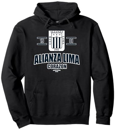T-Shirt Alianza Lima Perù Uomo Donna Calcio Peruviano Escudo Felpa con Cappuccio