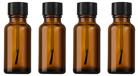 JIHUOO Lot de 5 flacons vides pour Vernis à Ongles avec Bouchon Pinceau - 20 ML