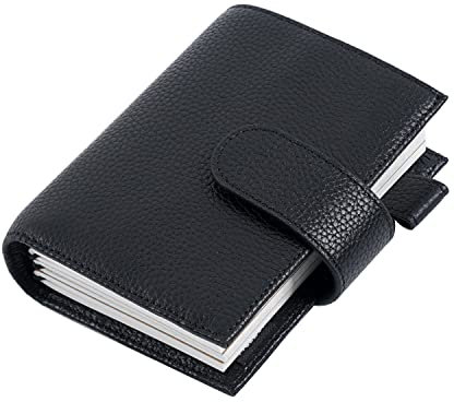Moterm Companion Traveler's Notizbuch Cover - Verbessertes Design mit Rückentasche (Reisepass-Größe, Kiesel-Schwarz)