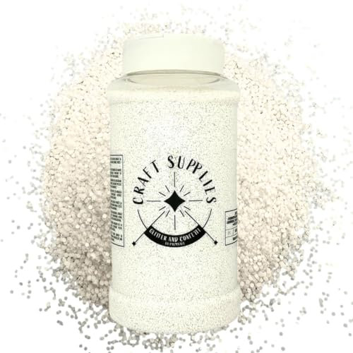 Large 500g Shaker Jar of White Glitter for Resin or Crafts, Chunky Glitter, Nail Art