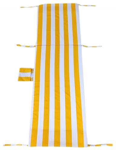 Cuscino per Lettino Prendisole da Giardino - materassino da Esterno - Lettino per Giardino con Laccetti fasciato 60x190 cm