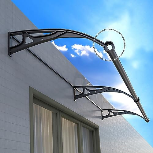 Outdoor-Tür-Vordach,Türdach für draußen Gebogene Fenster Markisen Türüberdachung Wetterschutz Haustürvordach für Türdach und Fenster (120x200cm/47x78.7in)