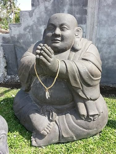 Bali Möbel Buddha Steinfigur sitzend - Höhe 133cm, handgefertigte Stein Skulptur, für Innen & Außen, ideal als Garten Statue & Garten Deko, Frost- & wetterfest, Maße (BxTxH) 130x113x133