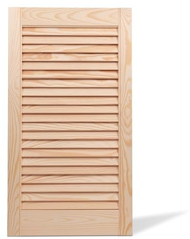 Bortaberg Pine Wood Louvre Door, Natural Finish, Internal Wardrobe Door with Ventilation Slats, 1700 x 494mm