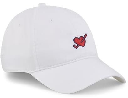 PUMA Damen Love Golf Dad Cap Erwachsener White Glow Strong Red