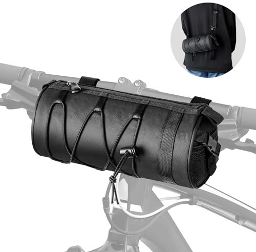 Corpower Borsa da Manubrio per Bicicletta, Borsa Manubrio Bici, Impermeabile, 2.5L, Borsello Anteriore per MTB Bicicletta, con Tracolla, per Bici da Strada, Mountain Bike, Ciclismo, Accessori Bici