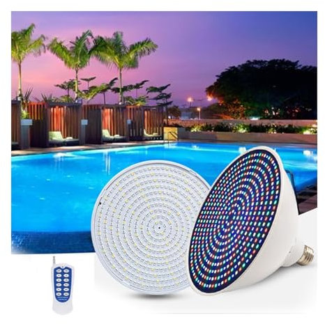 LGJEGD Schwimmbadbeleuchtung 2Pack LED RGBW 12V, mit Fernbedienung Fit E27 Ersatzbirne (Color : 3-RGB+12 Remote, Size : 45w-12v)