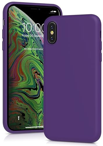 YATWIN für iPhone X Hülle, iPhone XS Hülle, Premium Silikon Handyhülle mit Kameraschutz, Seidig-Weicher Berühren Ultra Dünne Stoßfeste Kratzfeste Schutzhülle, Viola