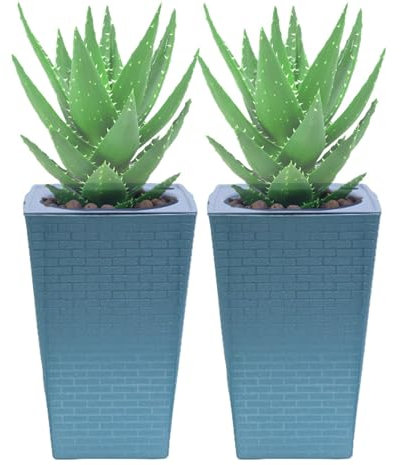 Hoher Pflanzkasten, Pflanzgefäß mit automatischer Bewässerung, Quadratische hohe Blumentöpfe mit Griff, Multifunktionale automatische Bewässerungspflanzgefäße, 2-teiliges Topfset für Orchideen, Tigers