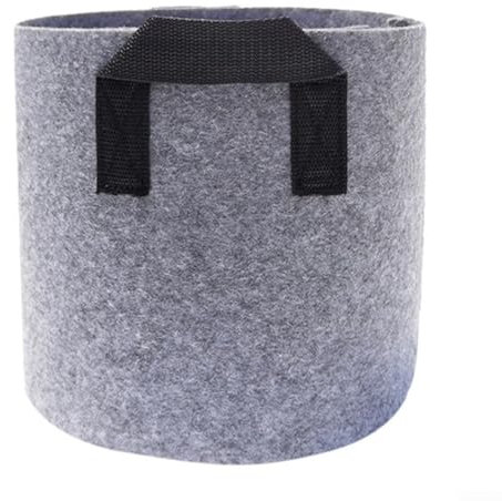 Lot de 5 pots de culture robustes et perméables en tissu pour une croissance optimale des plantes, gris, 8 litres