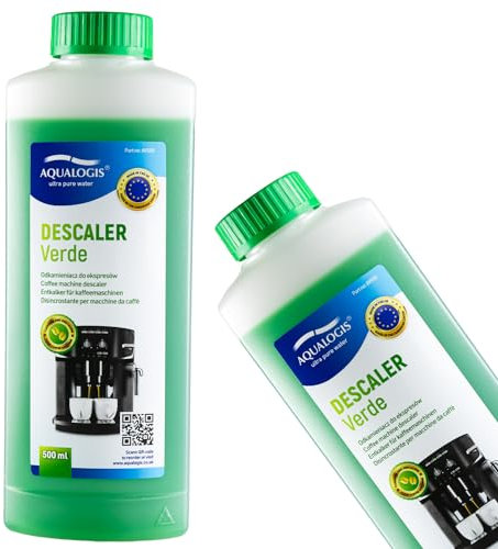 Aqualogis Kaffeemaschine Entkalker Tough Scale Remover für Espresso, Einfache Wartung gegen Verstopfungen, Biologisch abbaubar & geruchsneutral, 500 ml, 1 Stück