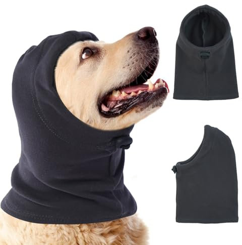 Katzinst Cache-oreilles pour chien - Pour le cou - Soulage l'anxiété et apaise les oreilles de chien - Réduit le bruit - Protège la peau des oreilles - Gris - Taille M