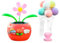 Geoyien Auto wackelfigur, wackelblume solar, wackelblume, Shaking Kopf Auto Ornaments Solar Powered Auto Spielzeug für Auto Büro Schreibtisch Dekoration (Rot)