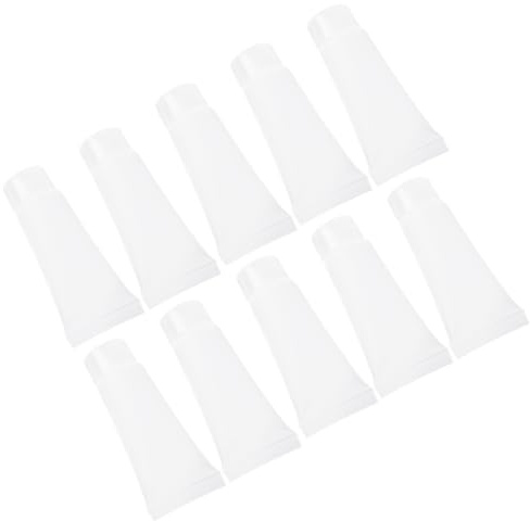 WOONEKY Reisecremebehälter 10ml 30 Stück aus Pvc und Pp für Reisen | Wiederbefüllbar, Leicht und Geruchsneutral, Verschleißfest, Weiß, für Geschäftsreisen und Unterwegs