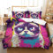 KAYZTGSDA Bettwäsche-Set mit Grumpy Cat-Motiv, 3D-bedruckt, 3-teilig, weich, pflegeleicht, mit Reißverschluss, Kissenbezüge für Kinder, Mädchen, Jungen, Erwachsene, Schlafzimmer, Kingsize-Bett (220 x
