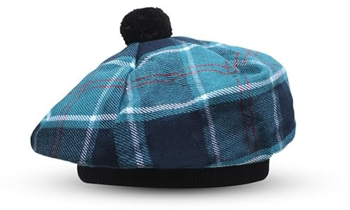 BELGLY Schottischer Tam o' Shanter-Hut aus Acryl Tammy Jimmy Flache Mütze in vielen Tartans, Einheitsgröße