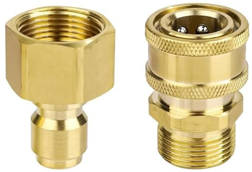 KARELLS Pressure Washer Quick Connect Kit,Quick Connect Fitting Coupler,2 PCS Pressure Washer Hose Connector,Pressure Washer Adapter,Pressure Washer Fast Connect & Quick Disconnect,for Hose,Pump