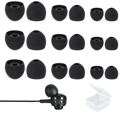 Desenda 9 Pairs Replacement Earbuds Silicone Earbud Tips Earbuds Cap, Earbud Cushions for Most in-Ear Earbuds, 3 Different Size (S/M/L)