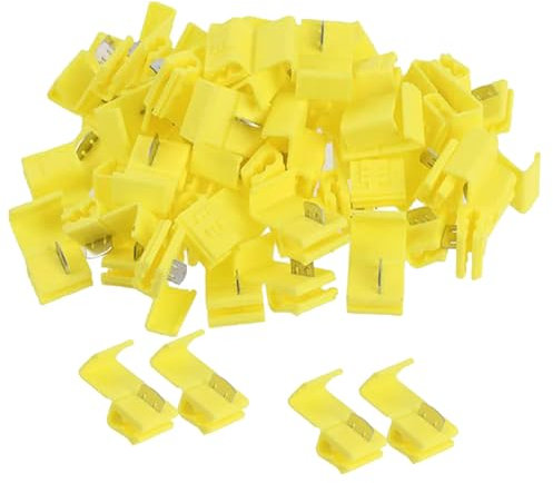 100PCS Solderless Quick Splice Wire Connectors,Yellow 4-6mm² /12-10 AWG Cable Joiner Terminal Crimp Connector