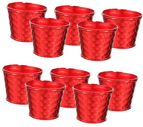 Happyyami 1 Set Vaso Per Albero Di Natale Base Per Albero Di Natale Da Tavolo Piante Di Natale Supporto Per Albero Di Natale Vasi Per Alberi Di Natale Plastica Rosso 10 Pezzi