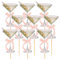 Vgaruint 9PCS Martini Glass Cupcake Toppers - Tinis Pink Bow Design Party Decorations,Bachelorette Bridal Shower Party Supplies,Tini Bit Birthday Cake Decoration