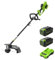 40V Akku-Freischneider Greenworks mit bürstenlosem Motor GD40BC, Sicherheitsgurt, höhenverstellbar, 40cm Schnittbreite, 2mm Nylonschnur oder 25cm Klinge +5Ah Akku +Universal Ladegerät +Bonus 4Ah Akku