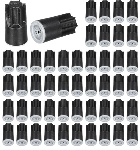 QUARKZMAN 100Pcs Connettore Impermeabile per Fili, Connettori Terminali per Cavi 22-12AWG Cappucci a Dado per Luci Paesaggistiche, Irrigazione, Nero