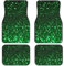 Universal Auto Fußmatten Grün Pailletten Sparkle Auto Fußmatten Set von 4 Stück Wasserdicht & Anti-Rutsch Neopren Auto Fußmatten Teppich für SUV, Limousine, Van und LKW