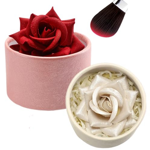 Blush et surligneur 3D rose rouge avec contour blanc nacré pour le visage et les joues, couverture à construire, paillettes lisses et soyeuses, longue tenue pour femmes et filles