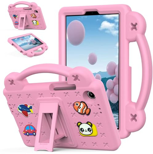 YRH Case for Lenovo Tab One Case 8.7 inch (2025), Kids EVA Tablet Tablet Cover with Stand Handle (Pink)