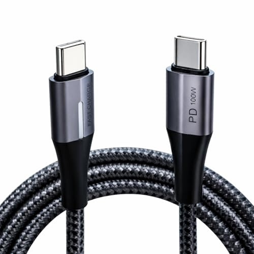 100W USB C to USB C Data Cable with 10Gbps Transfer and 4K Display Support, 1M High Speed USB C Monitor Cable for Charging, Durable Display Cable for Laptops Tablets Phones and USB-C Devices