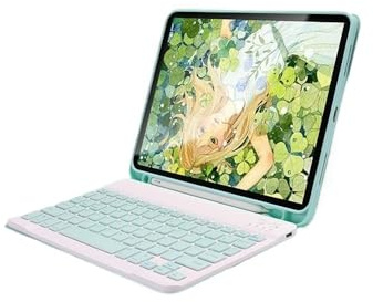 HongHeFu Zubehör, Detachable Regular/Tri Color Backlit Touch Keyboard Protective Case Suitable for Samsung Galaxy Tab S8Ultra/S9Ultra/S10 Ultra-14.6 inch(Keyboard+Green)