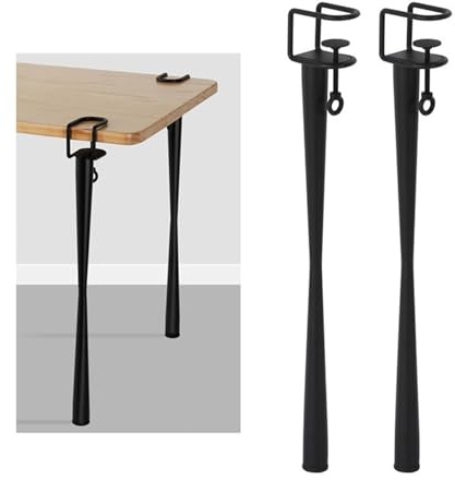 MYOLIO F-Clamp Table Legs, Detachable Desk Legs, Sturdy Metal Holder For DIY Desk Coffee Table Computer Table, Matte Black(2 pcs,45cm)