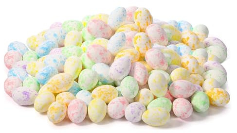 YCICHE 50 Stück Ostereier Deko, Miniatur Deko Ostereier Gefleckt, Ostern Dekoration Eier, Kleine Bunte Eier, Styroporeier, Ostern Party für Basteln Dekoration Tischdeko und Geschenk