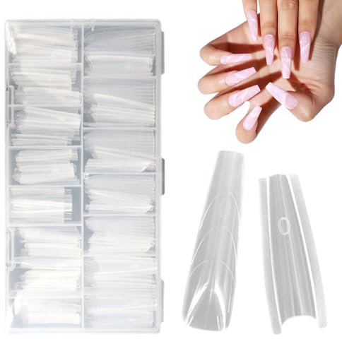 240 Pcs Dual Forms Nails, Sandwich Nail Extensions-Dual Forms, Easy, Quick & Versatile for Perfect Gel Nails at Home (T-Shaped)