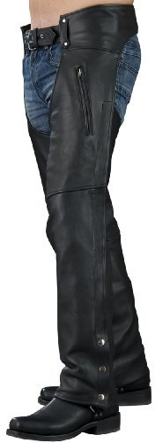 Mossi Herren Chaps Leder (Schwarz, XXXX-Large)