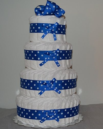 4 Tier Diaper Cake - Blue/ Boy - Any Color Available